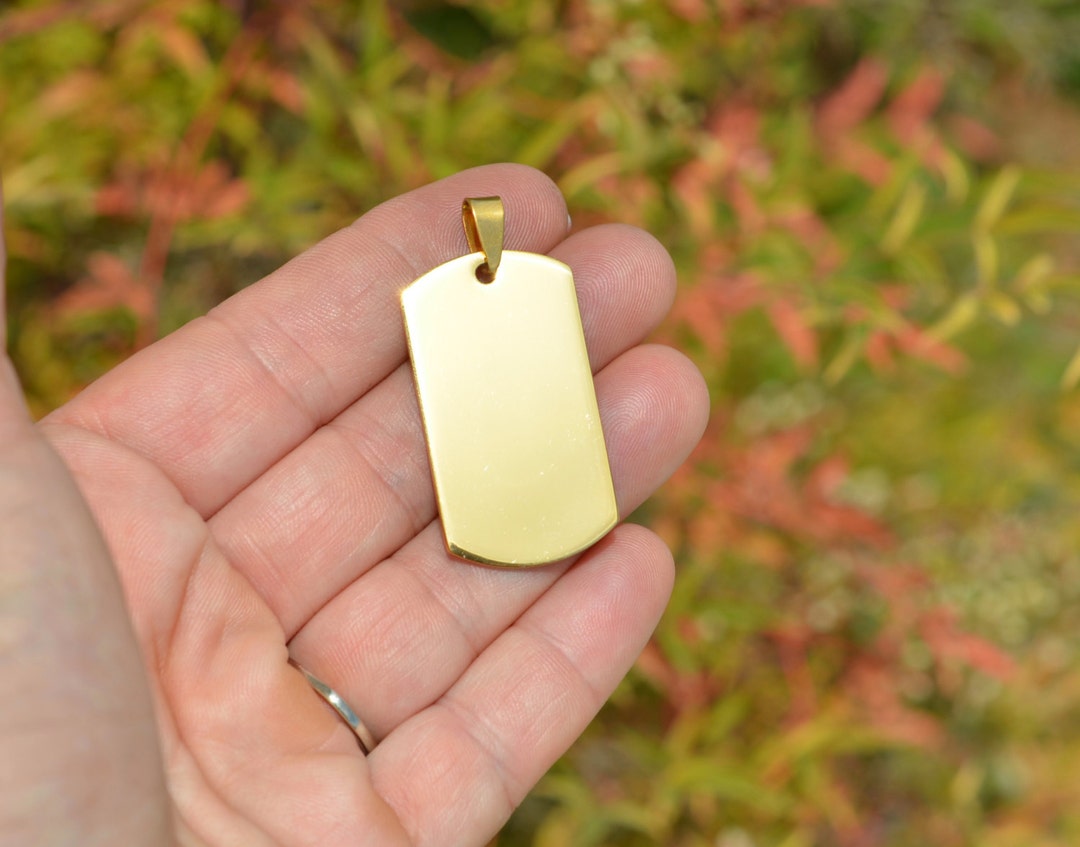 2 Gold Plated Stainless Steel Rectangle Blank 41mm Charms EB15 - Etsy