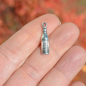 1  Beer Bottle Silver Tone Charm SC5446