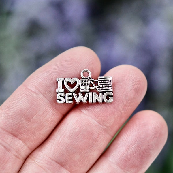 1   I LOVE SEWING Silver Tone Charm SC2587