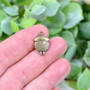 BULK 20  Sheep Bronze Tone Double Sided Charms BC5414