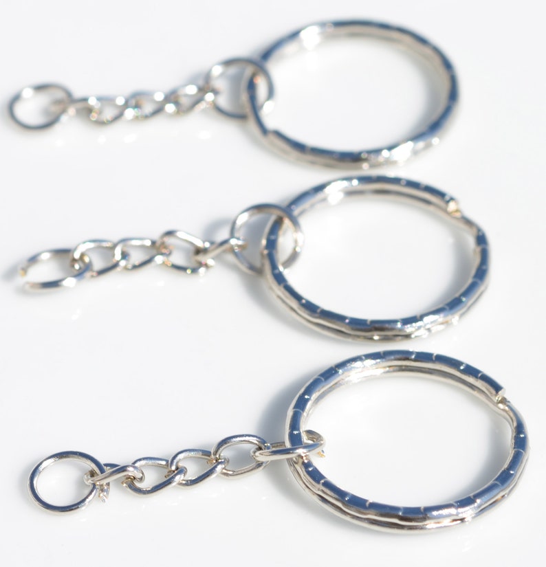 BULK 50 Key Ring Holder Silver Tone With Extender Chain F321 Etsy