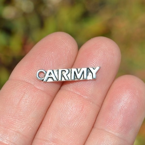 BULK 50  ARMY Silver Tone Charms SC3642