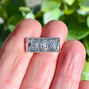 1 One Hundred Dollar Bill Silver Tone Charm SC2067