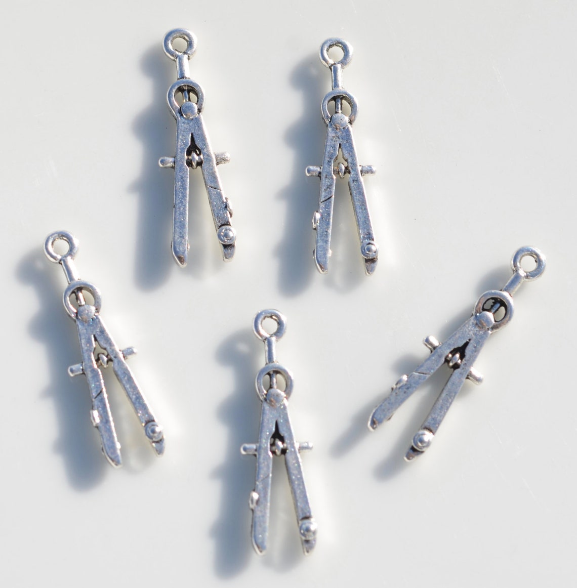 10 Protractor 3D Silver Tone Teacher Math Charms SC5003 - Etsy