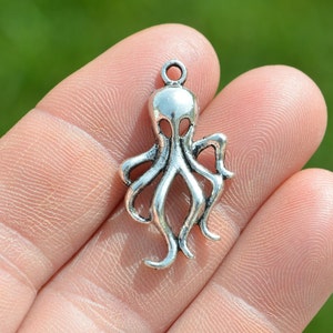 BULK 50 Octopus Silver Tone Charms SC1626