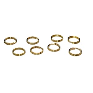 10 Stainless Steel Gold Plated 8mm Split Jump Rings F115