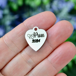 Prom 2024 Custom Laser Engraved Stainless Steel Charm CC1278