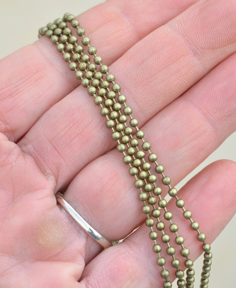 BULK 12 Bronze Tone Ball 20 Necklace Chains 2.4mm C905 image 2