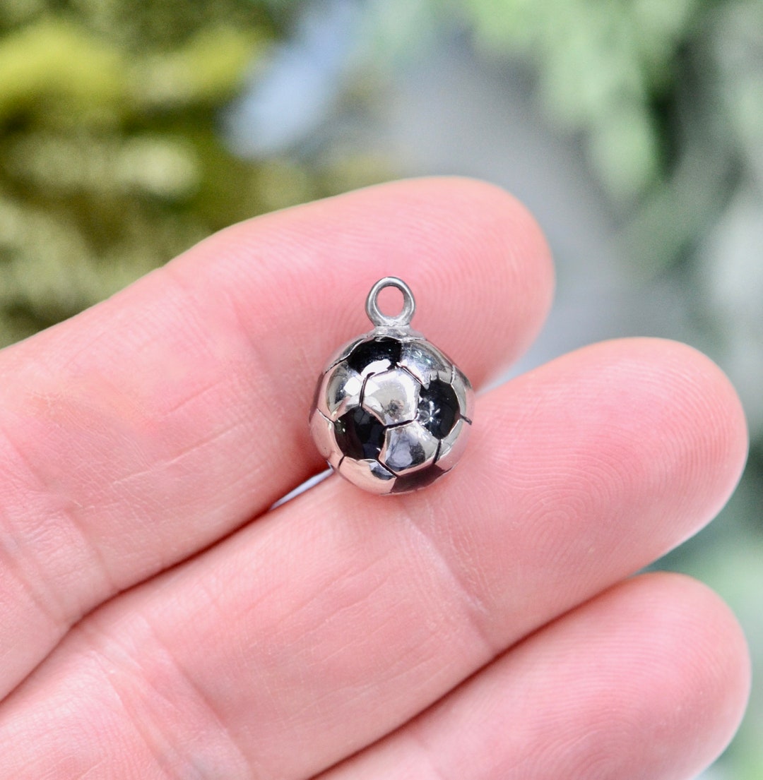 1 Stainless Steel Soccer Ball Charm SC3626 Etsy