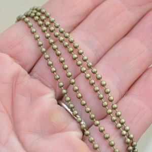 BULK 12 Bronze Tone Ball 20 Necklace Chains 2.4mm C905 image 1