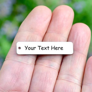 Personalized Stainless Steel Charm, Laser Engraved, Choose Your Font and Quantity Options Rectangle Charm EB11E