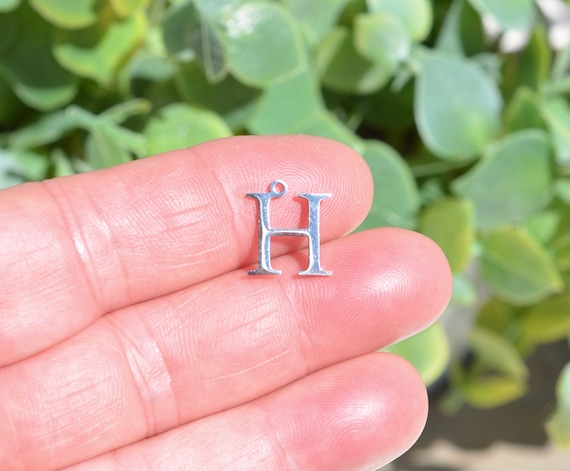 Greek Alphabet Letter Eta Charm Sterling Silver - Made in the USA Greek Alphabet Letter Eta Charm Sterling Silver - Made in the USA