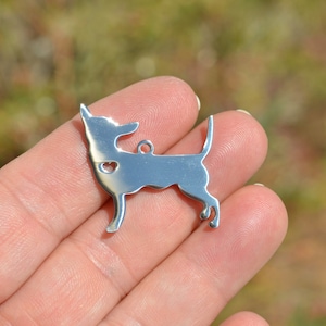 1  Stainless Steel Chihuahua Dog Charm EB103