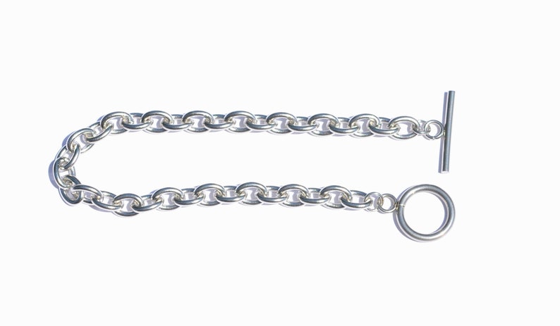 BULK 10 Stainless Steel Link 7.5 Charm Bracelets with a Toggle Clasp C947 image 4
