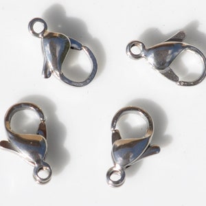 BULK 20 Stainless Steel 12 x 7mm Lobster Clasps  F509