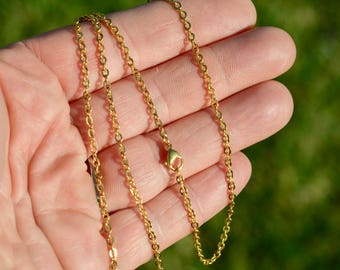 BULK 10  Gold Plated Stainless Steel 22" Link Cable Chain Necklaces C1012