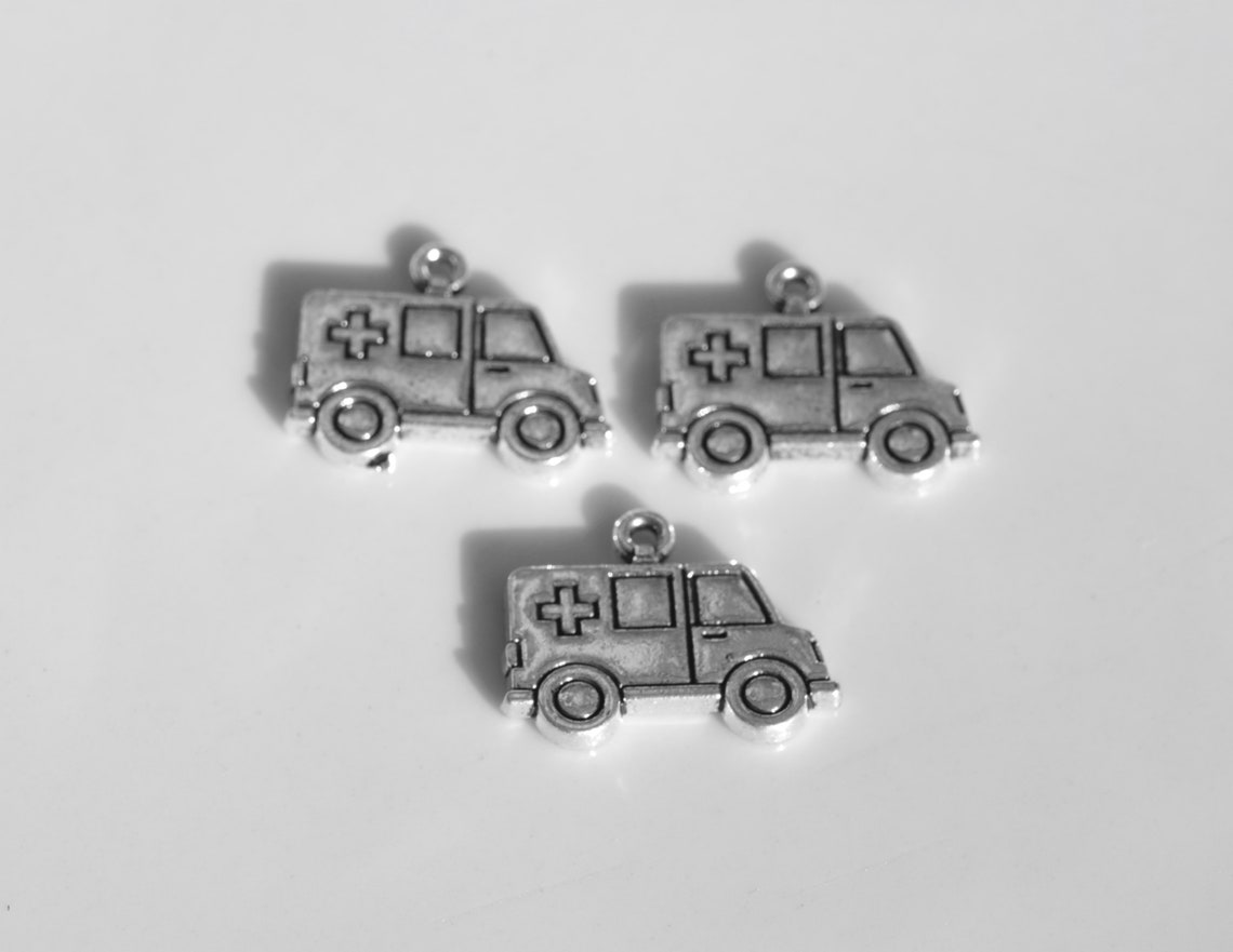 5 Ambulance Silver Tone Charms SC1542 | Etsy