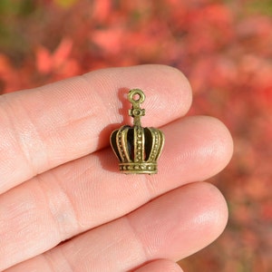1 Crown 3D Bronze Tone Charm BC6222