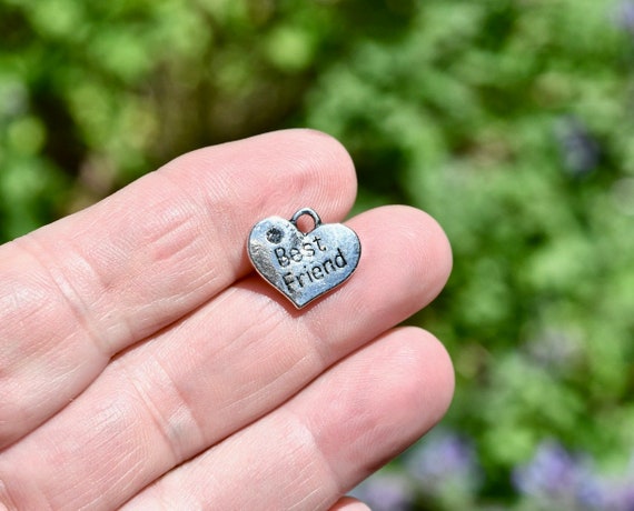 Best friend heart charm best sale