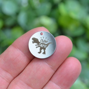 Sister Saurus Dinosaur Laser Engraved Custom Charm CC1649
