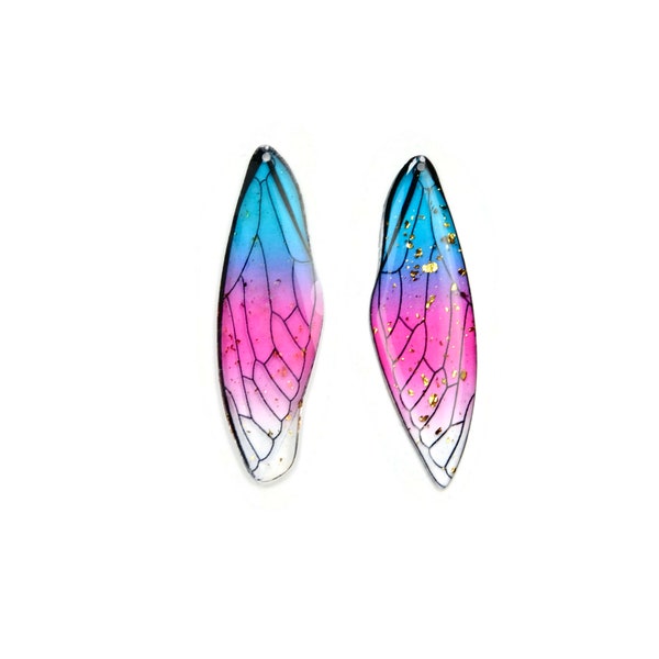 BULK 20 Blue and Pink Butterfly Wing Charms SC2250