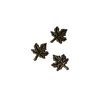 BULK 50 Maple Leaf Bronze Tone Charms BC2807 image 2