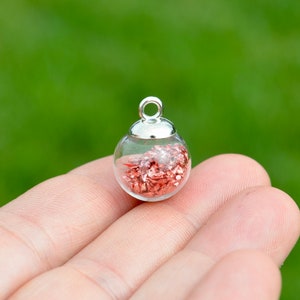 5 Globe Silver Tone Cap with Pink and Orange Glitter SC5621