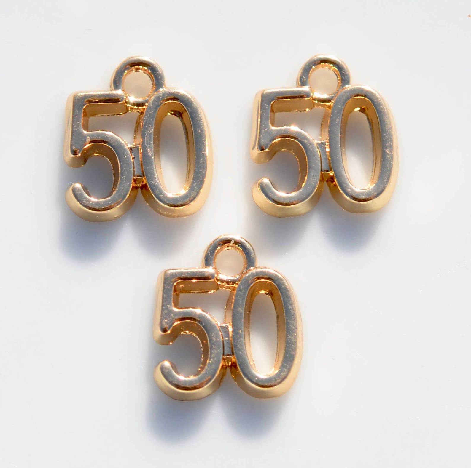 BULK 20 Number 50 Gold Tone Charms GC1868 Etsy