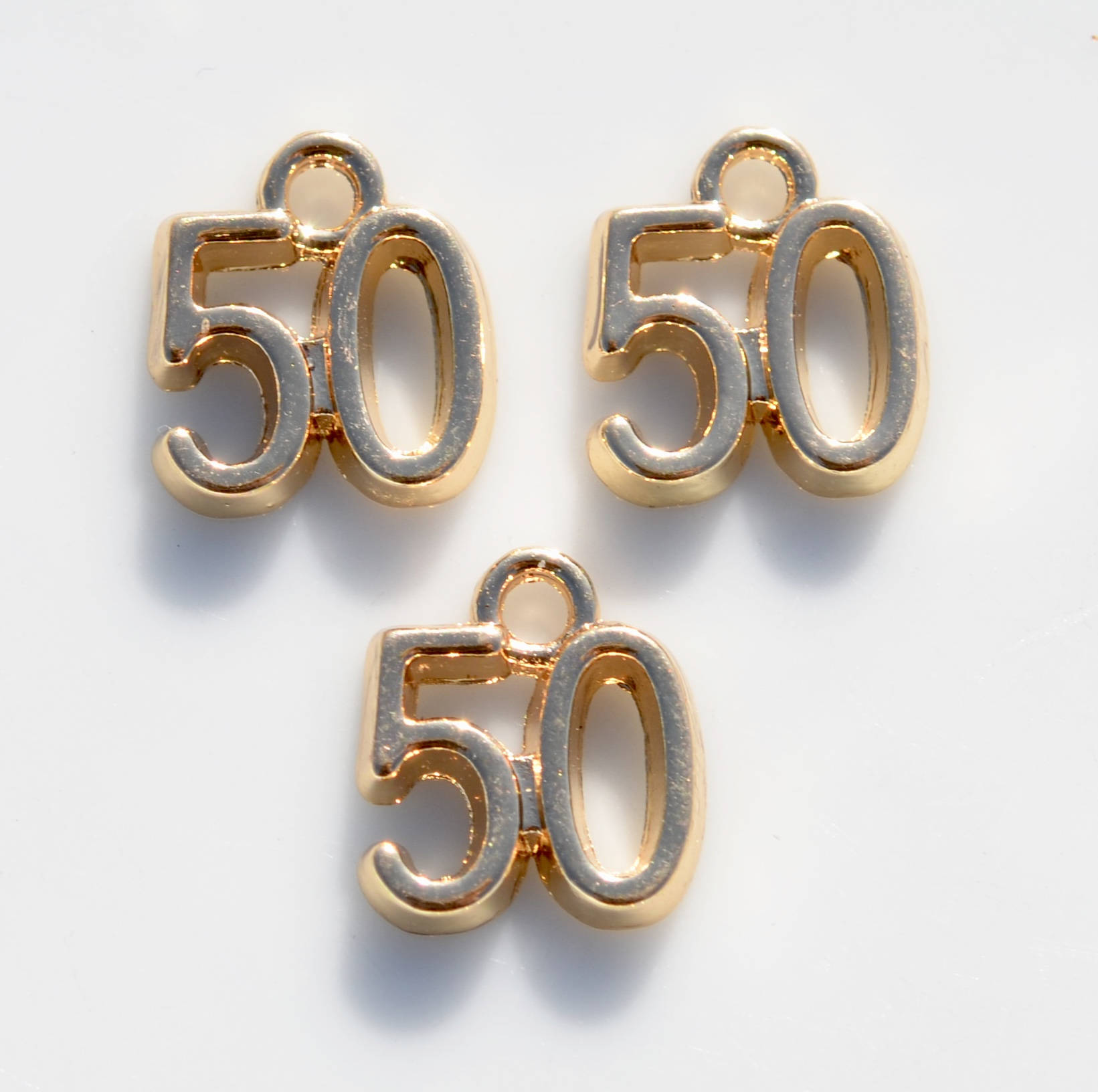 BULK 20 Number 50 Gold Tone Charms GC1868 Etsy