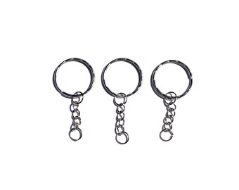 BULK 20 Key Ring Holder Silver Tone With Extender Chain F321 - Etsy