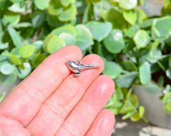 BULK 20 Bird 3D Silver Tone Charms SC2010