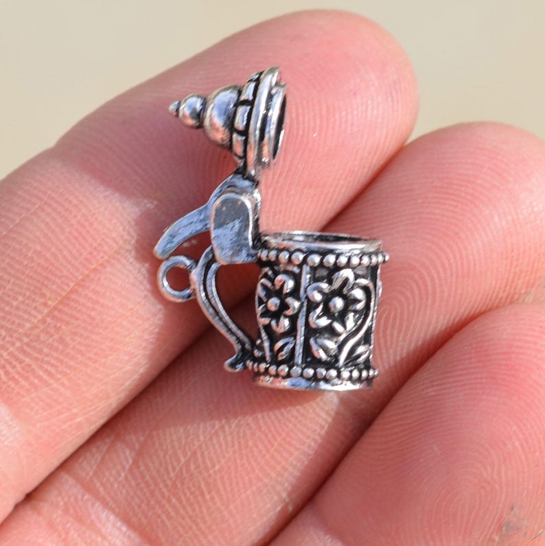 1 Beer Stein 3D Silver Tone Charm SC1270 Etsy