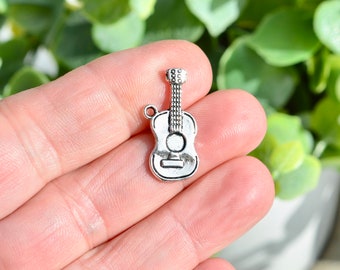 1   Acoustic Guitar Silver Tone Charm SC2909