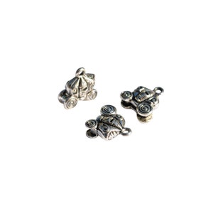 Silver Or Gold 3D Pumpkin Carriage Charm - Jewelry