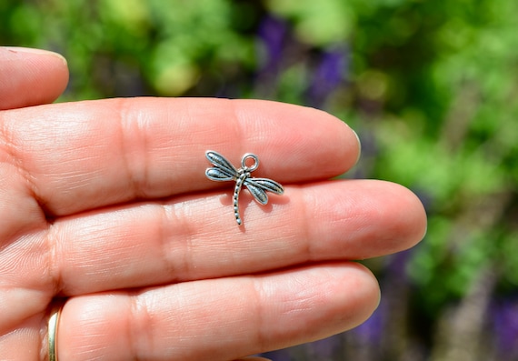 BULK 50 Dragonfly Silver Tone Charms SC6545 Etsy Canada