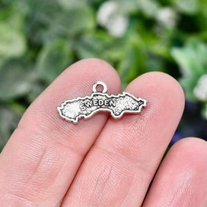 Iran Map Necklace With Persian Calligraphy (18K GOLD  Sweden Map Shape Pendant Business Card Holder display picture 1