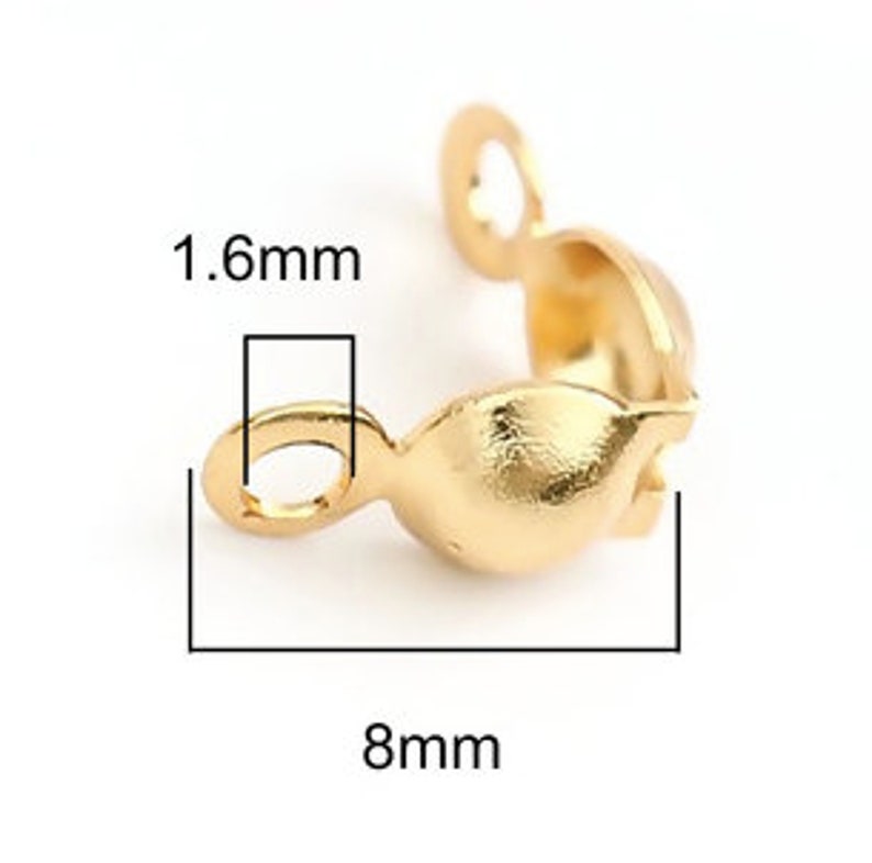 BULK 50 Bead Tip Gold Plated Stainless Steel knot Cover Etsy