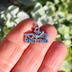10 I Love Knitting Silver Tone Charms SC6639