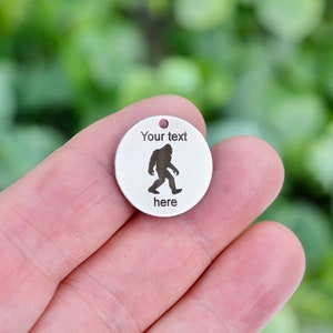 Personalized  Custom Laser Engraved Stainless Steel Charm with Big Foot CC108