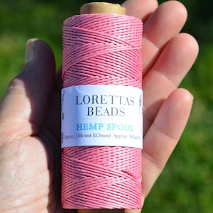 Pink 10lb. Hemp Cord .5mm Spool HC105