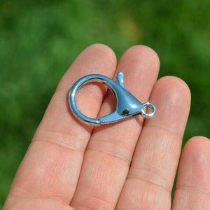 5 Large Lobster Silver Tone Clasps F480