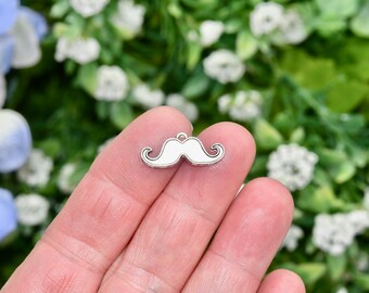 BULK 50  Mustache Silver Tone Charms SC1363