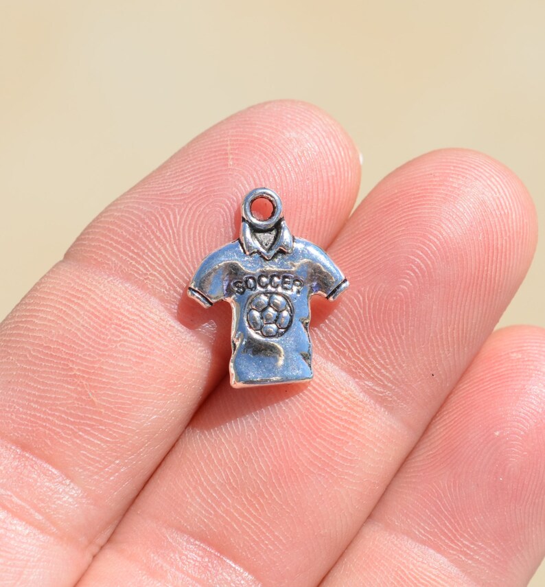 1 Soccer Jersey Silver Tone Charm SC2834