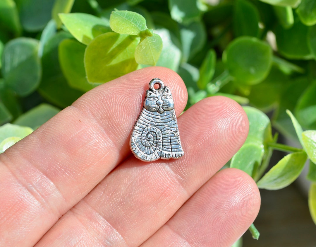 1 Fat Cat Silver Tone Charm SC6349 - Etsy