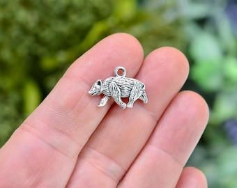 1 Badger Double Sided Silver Tone Charm SC3016 - Etsy