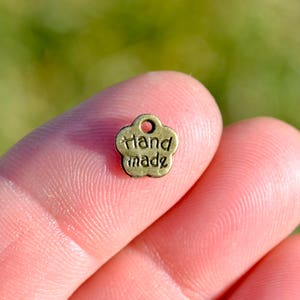 BULK 50 Flower Hand Made Bronze Tone  Charms BC4244
