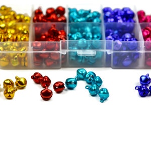 1 Multi  Pack of Colored 9mm, Gold, Red, Blue Purple, Fuchsia Aluminum Bells SC6350