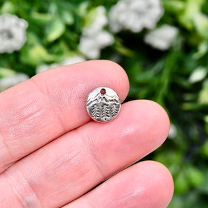 10 Tiny Mountains with Trees  Silver Tone Charms SC5605