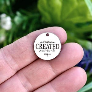 Inspirational Esther 4:14 Charms, Perhaps You Were Created For Such a Time As This, Stainless Steel Bible Verse Pendant CC1455