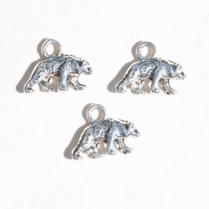 10 Bear Silver Tone 3D Charms SC1556 image 6